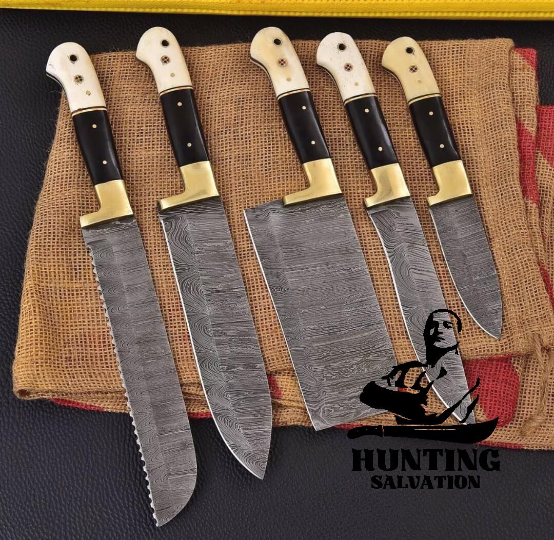 CUSTOM DAMASCUS KITCHEN KNIFE SET CUSTOM DAMASCUS KITCHEN KNIFE SET
