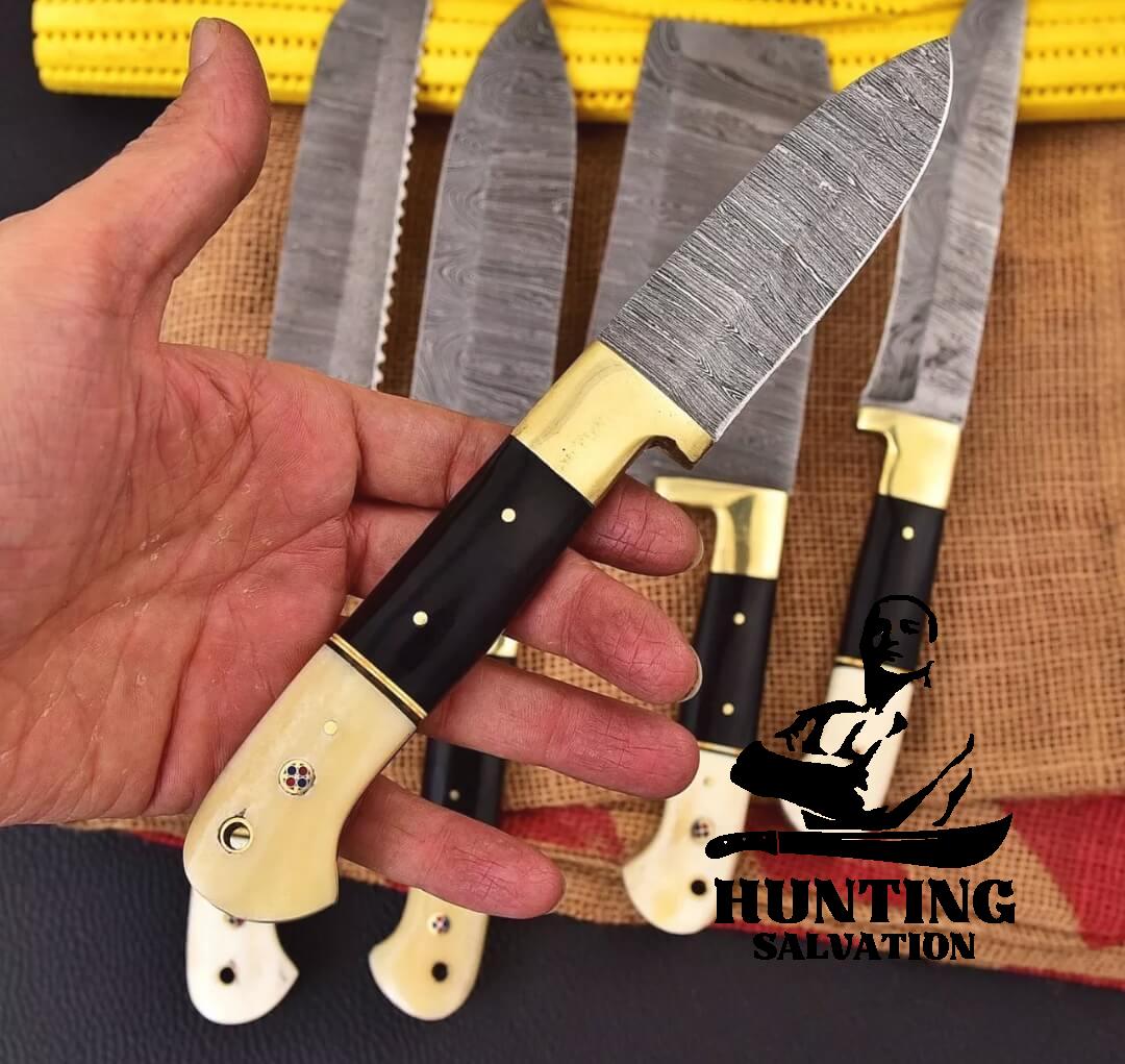 CUSTOM DAMASCUS KITCHEN KNIFE SET 3 CUSTOM DAMASCUS KITCHEN KNIFE SET