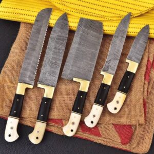 CUSTOM DAMASCUS KITCHEN KNIFE SET