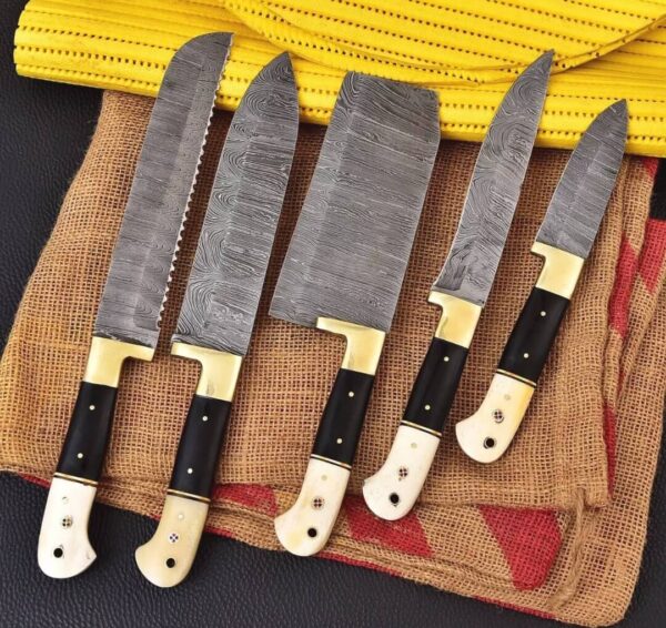 CUSTOM DAMASCUS KITCHEN KNIFE SET