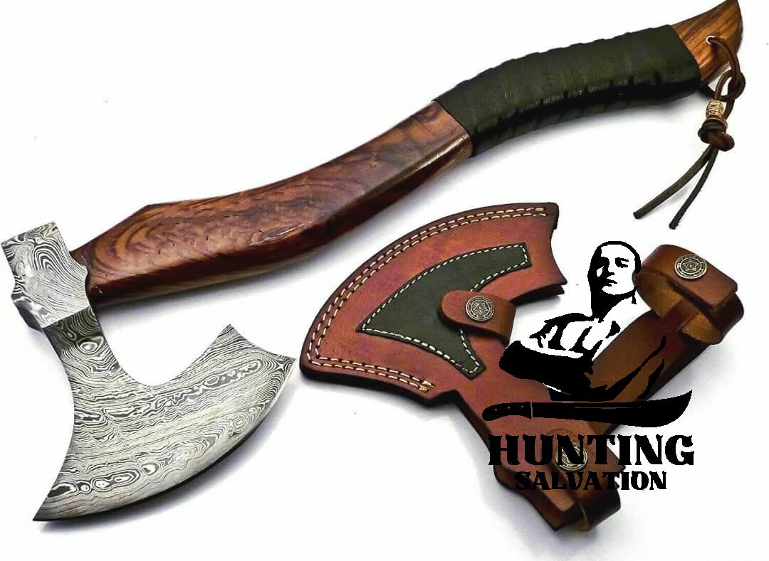 DAMASCUS STEEL VIKING AXE 3 DAMASCUS STEEL VIKING AXE